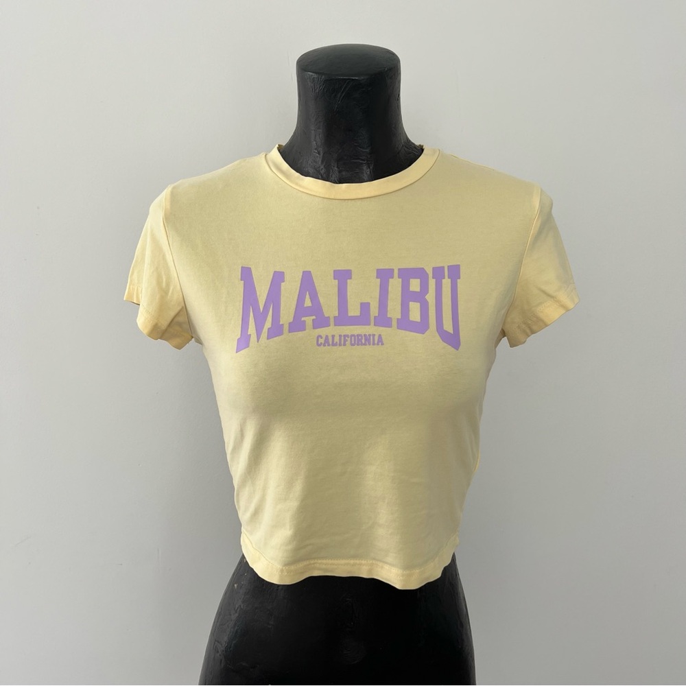 Yellow and Purple Malibu California Graphic Tee